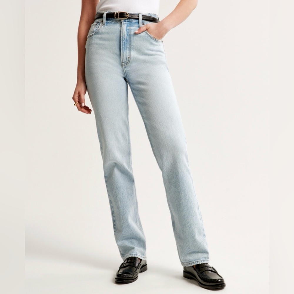 Abercrombie & Fitch '90s Ultra High-Rise Straight Jeans light straight-leg 27/4R